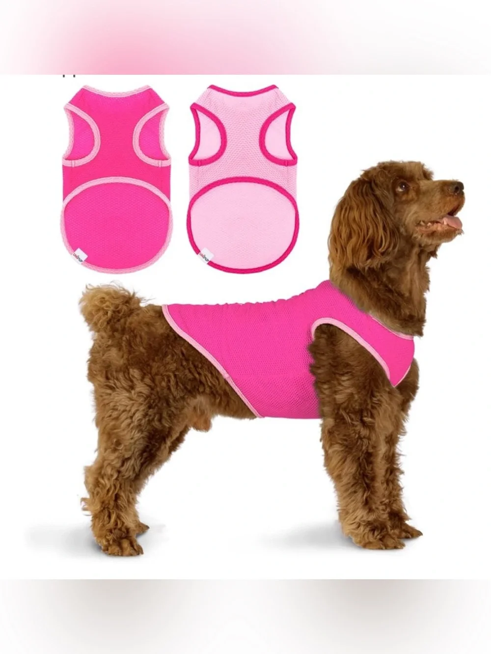 Breathable Pink Mesh Dog Cooling Shirt- Lightweight for Summer - Never Worn